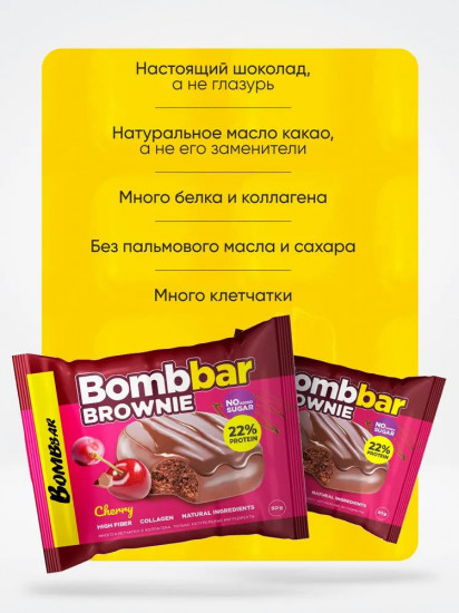 Протеиновые брауни в шоколаде со вкусом вишни