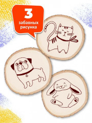 Набор для выжигания по дереву «Зайка, пёсик и киса» - Фото 3