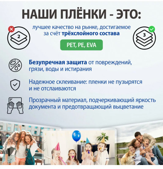 Пленки-заготовки для ламинирования глянцевые