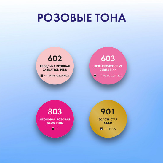 Набор красок акриловых для флюид-арта «Fluid Art Pouring Paint», Розовые тона