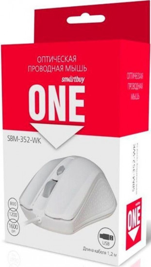 Мышь проводная Smartbuy One SBM-352-WK