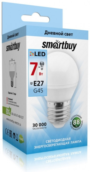 Светодиодная лампа Smartbuy LED G45 E27