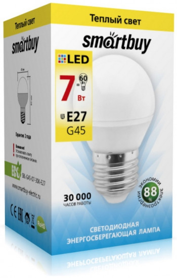Светодиодная лампа Smartbuy LED G45 E27