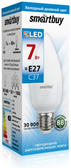 Светодиодная лампа Smartbuy LED C37 E27