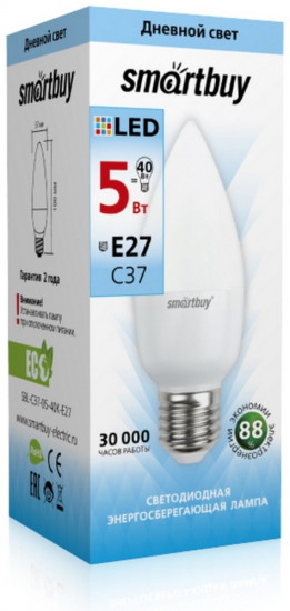 Светодиодная лампа Smartbuy LED C37 E27