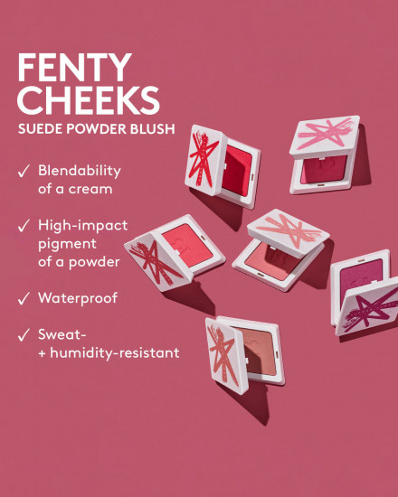 Румяна «Fenty Cheeks Suede Powder Blush», оттенок Daiquiri Dip