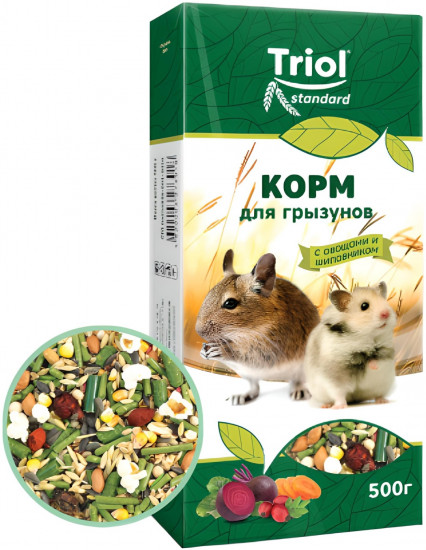 Корм для грызунов с овощами и шиповником