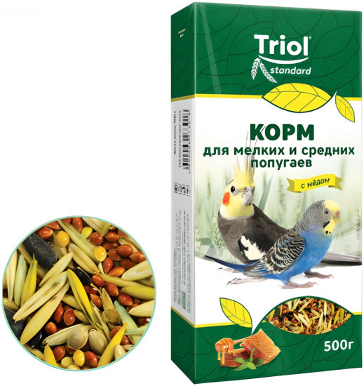 Корм для мелких и средних попугаев с мёдом