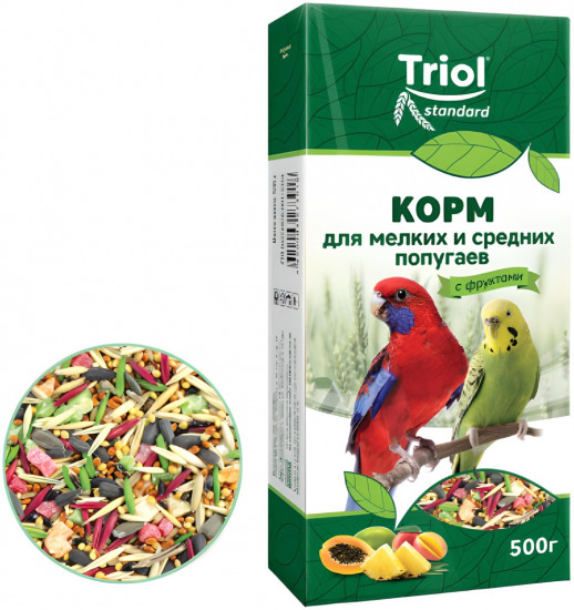 Корм для мелких и средних попугаев с фруктами