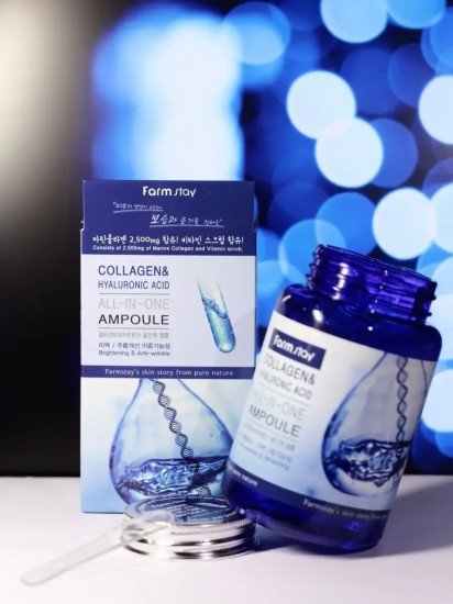 Сыворотка для лица с гиалуроновой кислотой и коллагеном «All In One Collagen and Hyaluronic Ampoule»