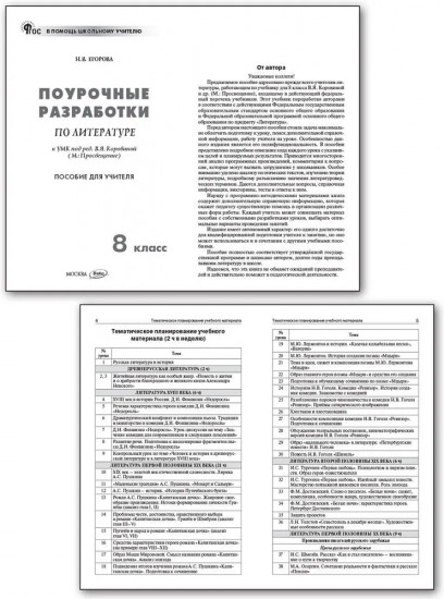 Поурочные разработки по литературе. 8 класс
