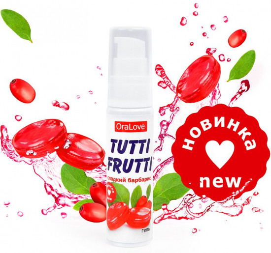 Гель-смазка со вкусом барбариса «Tutti-frutti»