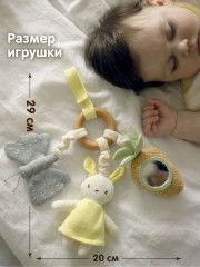 Игрушка-погремушка подвесная в коляску «Зайка» - Фото 6