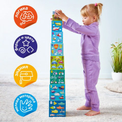 Пирамидка из кубиков «Транспорт» - Фото 5