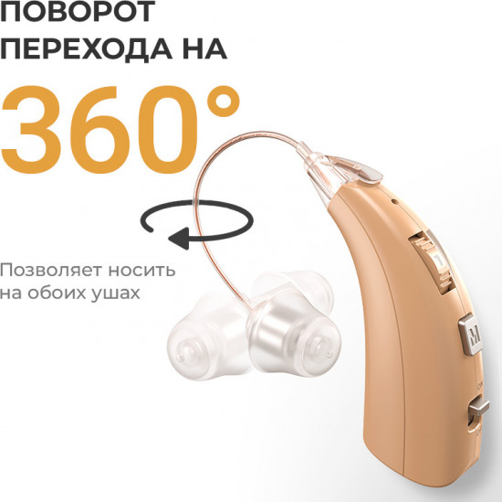 Слуховой аппарат заушный с зарядкой QazEstu QE-Elit