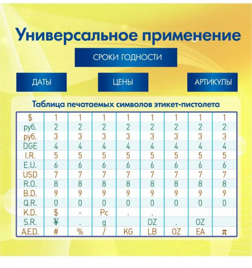 Этикет-пистолет однострочный