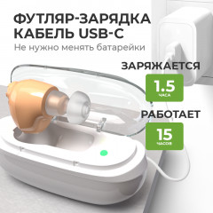 Слуховой аппарат внутриушной с зарядкой QE-Micro - Фото 4