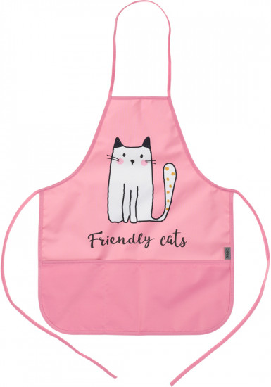 Фартук для уроков труда и рисования с нарукавниками и карманами «Friendly cats»
