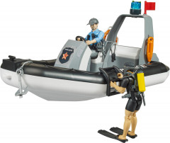 Лодка полицейская со световым модулем, полицейским и водолазом - Фото 6