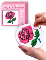 Вышивка с рамкой «Роза» - Фото 5