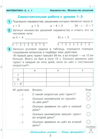 Математика. Самостоятельные и контрольные работы. 4 класс. Выпуск 4. Вариант 1