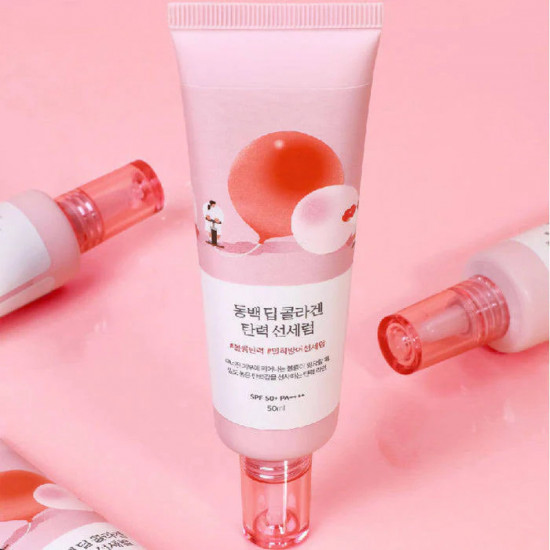 Солнцезащитная сыворотка для лица SPF50+ «Camellia Deep Collagen Firming Sun Serum»