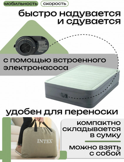 Кровать надувная со встроенным электронасосом