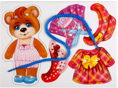 Игра развивающая шнуровка «Одень мишку» - Фото 1