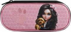 Пенал школьный «Брюнетка с собачкой» - Фото 2