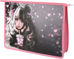 Папка для тетрадей «Девочка с бабл-ти» - Фото 1