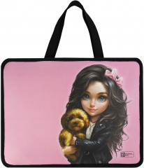 Папка для тетрадей «Брюнетка с собачкой» - Фото 3