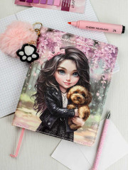 Дневник школьный «Брюнетка с собачкой» - Фото 1