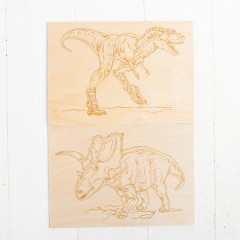 Доски для выжигания «Трицератопс и тираннозавр» - Фото 1