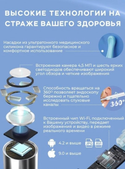 Умная ушная палочка для ушей и носа