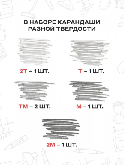 Набор чернографитных карандашей