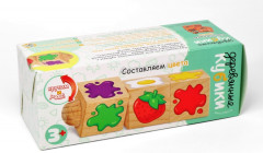 Кубики деревянные «Составляем цвета» - Фото 1