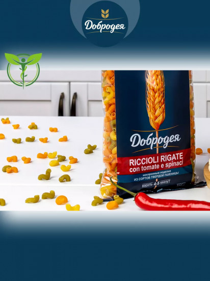 Макаронные изделия «Riccioli Rigate Con Tomate Е Spinaci. Завитоны овощные»