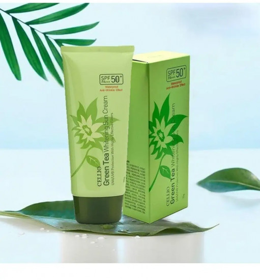 Крем для лица и тела солнцезащитный «Green Tea Whitening Sun Cream» SPF50+ PA+++