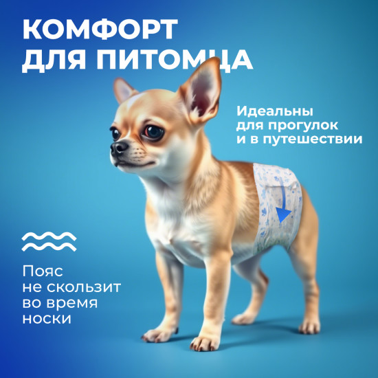 Набор подгузников для собак мужского пола