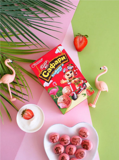 Печенье Choco Boy Safari «Strawberry and yogurt. Клубника и йогурт»