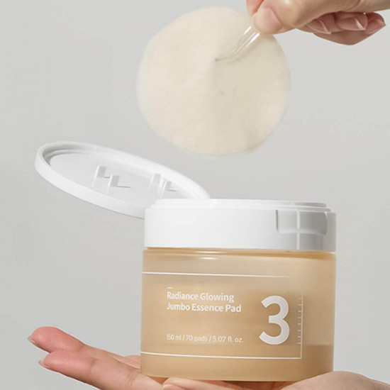 Выравнивающие пэды для сияния кожи лица «No.3 Radiance Glowing Jumbo Essence Pad»