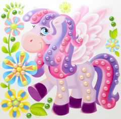 Аппликация бусинами «Крылатая лошадка» - Фото 2