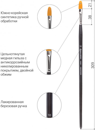 Кисть художественная №10