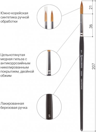 Кисть художественная №5