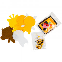 Игрушки пальчиковые из фетра «Лев, зебра, обезьяна, жираф» - Фото 1