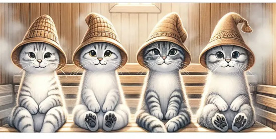 Корзина для белья «Коты в бане»
