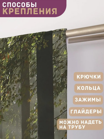 Комплект штор с фотопечатью «Лес в тумане»