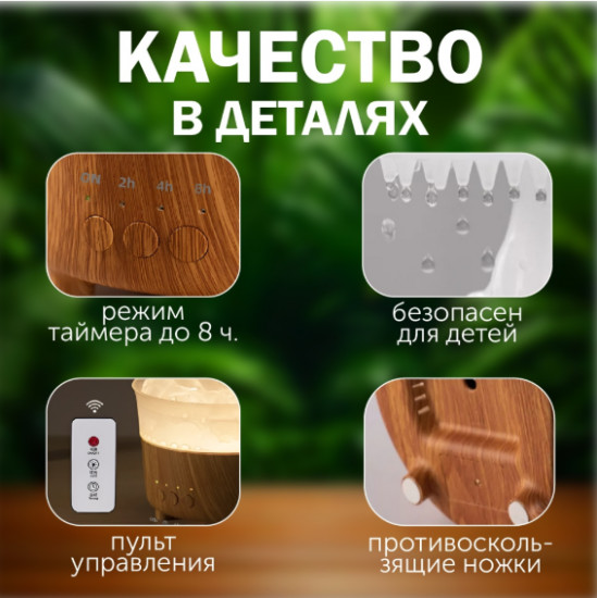 Увлажнитель воздуха 3 в 1 с функцией ароматизации и ночной подсветкой