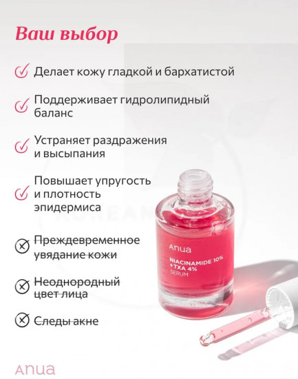 Сыворотка осветляющая с ниацинамидом «Niacinamide 10%, TXA 4%»