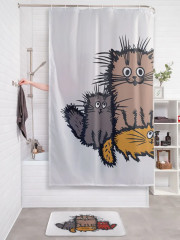 Штора для ванной комнаты «Озорные коты» - Фото 4
